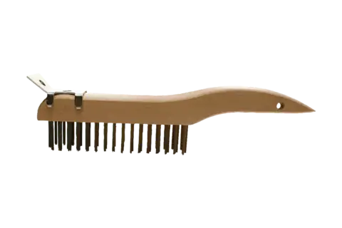 Scratch brushes, smooth shoe handle, hardwood, with scraper