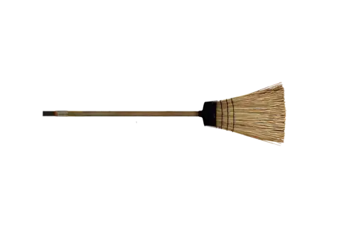 Broom crimped straw broom, with scraper, manual use