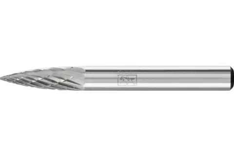 Carbide Bur SH-1 Flame Shape ALU Cut 1/4" x 5/8" x 1/4" Shank 1