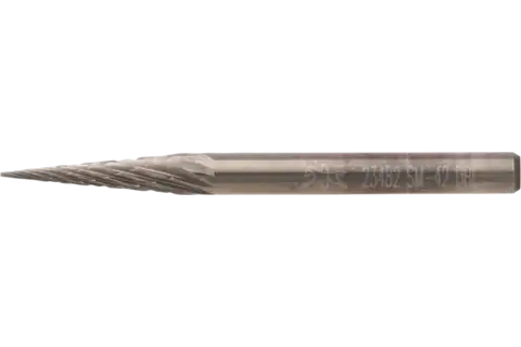 Carbide Bur SM-42 Pointed Cone Shape Double Cut 1/8" x 1/2" x 1/8" Shank