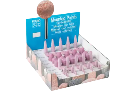 Vitrified Mounted Point Set, STEEL EDGE, 23 Piece, Aluminum Oxide, 1/4" Shank 1