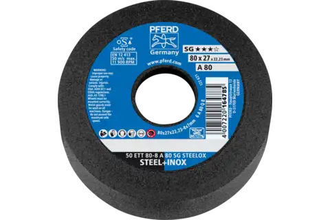 Cup wheel ETT 80x8x22.23 mm A80 Performance Line SG STEELOX for steel/stainless steel 1