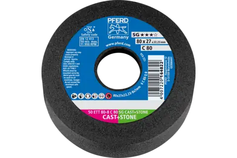 Cup wheel ETT 80x8x22.23 mm Performance Line SG CAST+STONE for cast material/stone 1