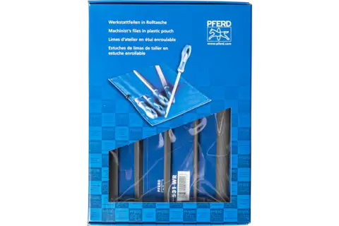 machinist's file set WRU 5-piece in plastic pouch 200mm cut 1 for coarse stock removal, roughing 1