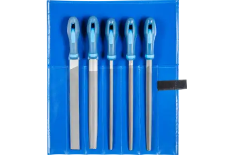 Machinist's file set WR 5-piece in plastic pouch 250 mm cut 2 general for roughing and finishing 1