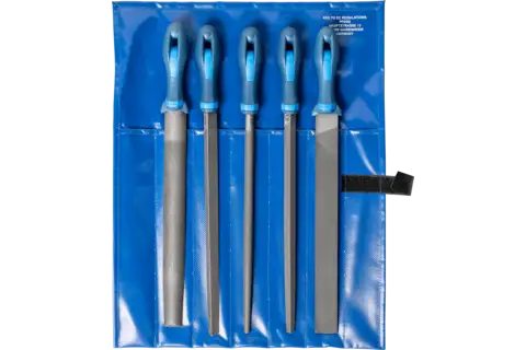Machinist's file set 5-piece in plastic pouch 300 mm cut 2 general for roughing and finishing 1