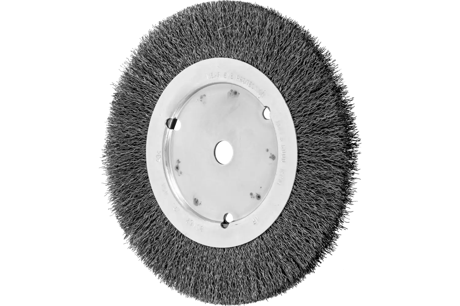 Crimped Wire Wheel Brush 8" Dia Narrow Face .014 Carbon Steel 5/8" Arbor 1