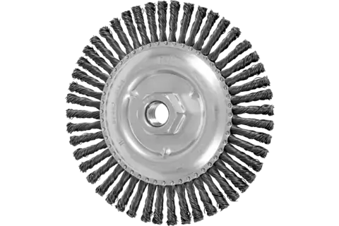 Stringer Bead Wheel Brush 6" Dia .020 Carbon Steel 5/8-11" Thread 1