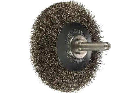INOX-TOTAL Crimped Wire Bevel Brush 2-3/4" Dia. .010 SS 1/4" Shank