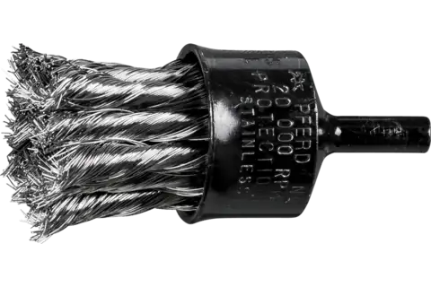 End brushes knotted, full cable, coated head, shank-mounted 1