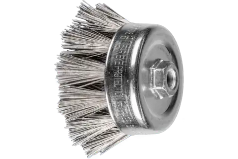 Brosse boisseau torsadée à 75 %, TBG, Ø 100x5/8"-11, fil de diamant acier inoxydable Ø 0,50 mm, grain 270, meuleuse d’angle 1