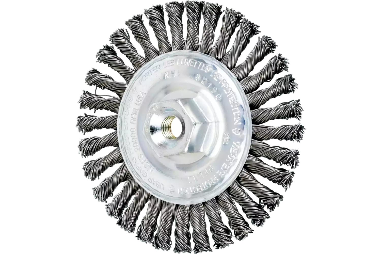 Stringer Bead Wheel Brush 4" Dia .020 Carbon Steel M10x1.25 Thread .023 Retail 1