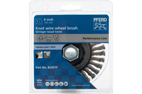 Stringer Bead Wheel Brush 4" Dia .020 Stainless Steel 5/8-11" Thread .023 Retail 2