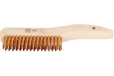 Brosse à main à poignée courbée, HBU, 4 rangées, poils en bronze Ø 0,25 mm, utilisation universelle 1