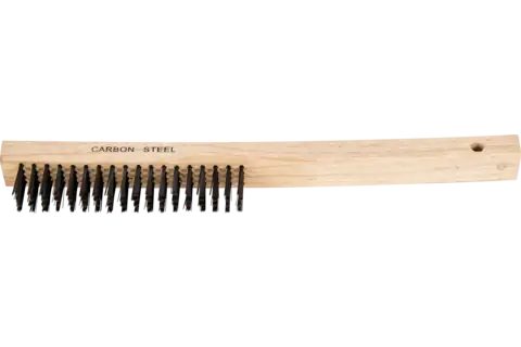 Curved Handle Scratch Brush - Economy 4x19 Rows Carbon Steel Wire 1