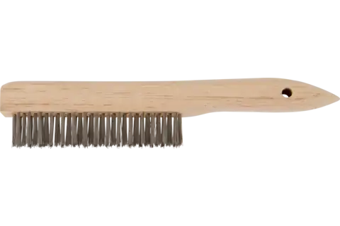 Brosse à main à poignée courbée, 4 rangées, fil d’acier inoxydable Ø 0,30 mm, utilisation universelle 1