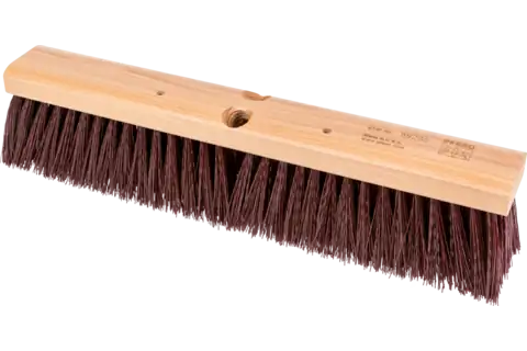 Balai pour balayage difficile 457x76 mm, poils en plastique marron/rouge 1