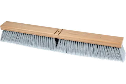 Contractor Broom Head - Medium Sweep 24" Brown Synthetic, Silver Flag 3" Trim 1