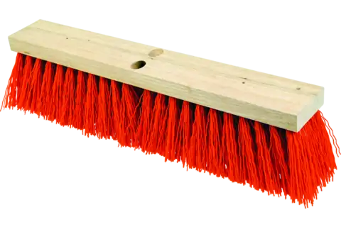 Heavy Duty Street Broom Head 24" Safety Orange Fill 5" Trim 1