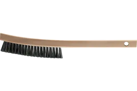 Curved Handle Platers Brush 4 Rows .005 Carbon Steel Wire 1