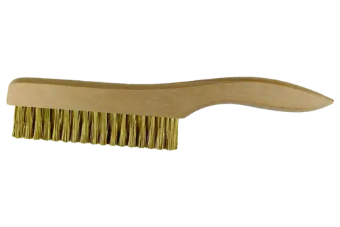 Shoe Handle Platers Brush 3 Rows .005 Brass Wire 1