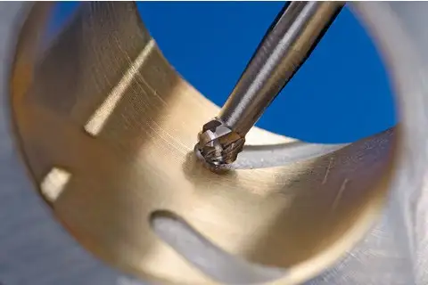 Fresa de metal duro esférica KUD Ø 04x03 mm, mango Ø 6 mm, Z3P medio universal, dentado cruzado 2