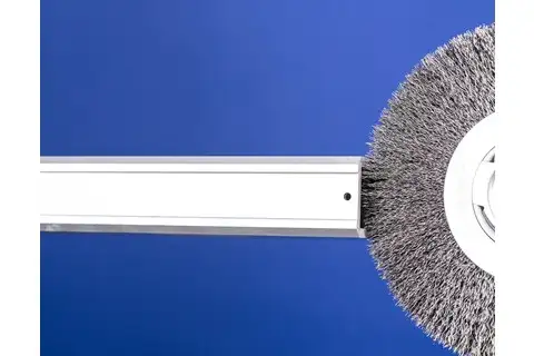 wheel brush wide crimped RBU dia. 180x25xvariable hole steel wire dia. 0.30 bench grinder 2