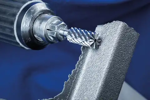 Hardmetalen hoogrendementsstiftfrees CAST cilinder ZYAS met kopvertanding Ø 12x25 mm stift-Ø 8 mm voor gietijzer 3