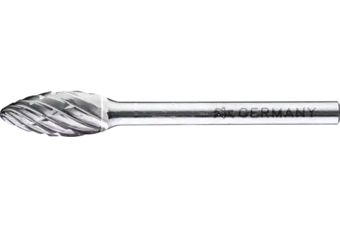 Fresa de metal duro de alto rendimiento ALLROUND forma de llama B Ø 06x13 mm, mango Ø 3 mm, basto universal 1