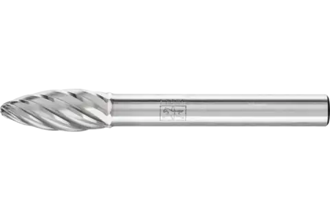 Fresa de metal duro de alto rendimiento INOX forma de llama B Ø 08x20 mm, mango Ø 6 mm, para acero inoxidable 1
