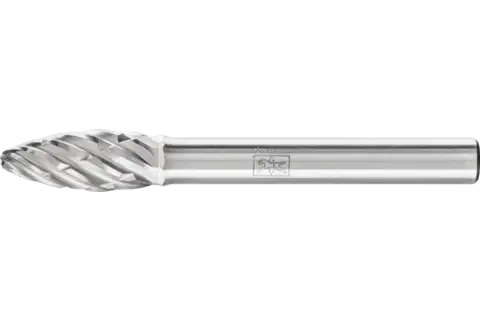 Hartmetall Hochleistungsfrässtift STEEL Flamme B Ø 08x20mm Schaft-Ø 6 mm für Stahl 1