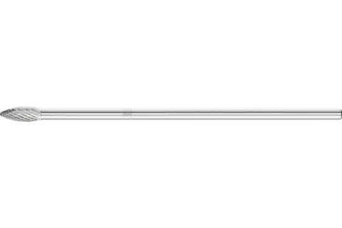 Trzpień frezarski ze stopów twardych kształt płomienia B Ø 08 × 20 mm trzpień Ø 6 × 150 mm Z3P uniwersalne średnie krzyżowe 1