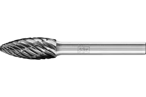 Tungsten carbide high-performance burr ALLROUND flame B dia. 10x25 mm shank dia. 6 mm HICOAT universal 1
