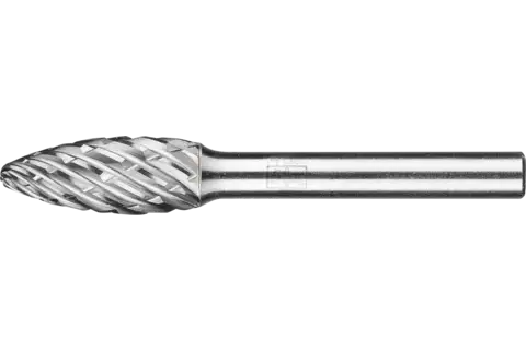 Hartmetall Hochleistungsfrässtift STEEL Flamme B Ø 10x25 mm Schaft-Ø 6 mm für Stahl 1