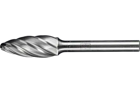 High-performance tungsten carbide burs, ALU/Non-Ferrous cut, Flame bur – Shape H