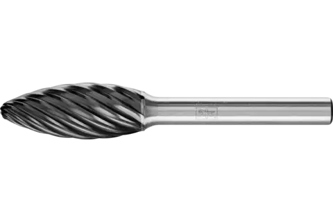 Tungsten carbide burrs for high performance, INOX HC-FEP, flame-shaped B