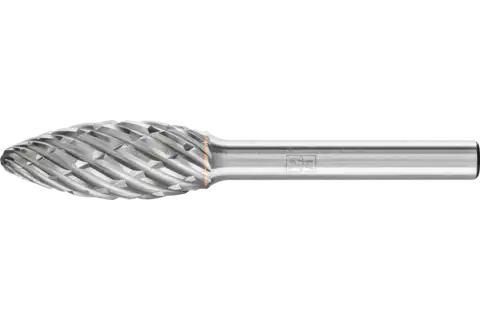 Wysokowydajny trzpień frezarski ze stopów twardych STEEL kształt płomienia B Ø 12 × 30 mm trzpień Ø 6 mm do stali 1