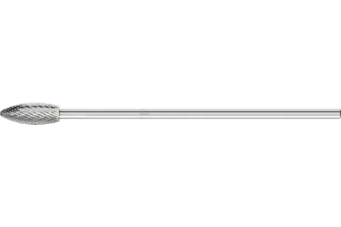 Trzpień frezarski ze stopów twardych kształt płomienia B Ø 12 × 30 mm trzpień Ø 6 × 150 mm Z3P uniwersalne średnie krzyżowe 1