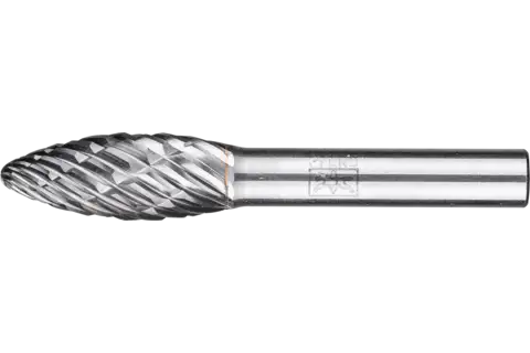 Tungsten carbide high-performance burr CAST flame B dia. 12x30 mm shank dia. 8 mm for cast iron 1
