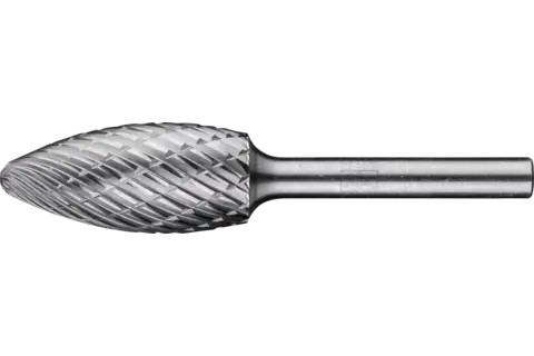 Fresa de metal duro de alto rendimiento ALLROUND forma de llama B Ø 16x35 mm, mango Ø 6 mm, basto universal 1