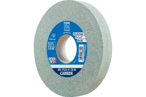 Bench grinding wheel dia. 175x25 mm centre hole dia. 51 mm SiC80 for hard materials e.g. tungsten carbide 1