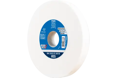 Bench grinding wheel dia. 250x32 mm centre hole dia. 51 mm A80 for sharpening HSS pilot drills 1
