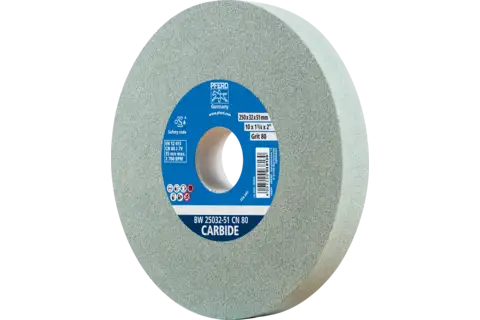Bench grinding wheel dia. 250x32 mm centre hole dia. 51 mm SiC80 for hard materials e.g. tungsten carbide 1