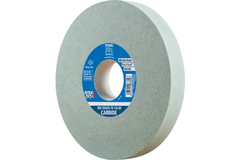 Bench grinding wheel dia. 300x40 mm centre hole dia. 76 mm SiC80 for hard materials e.g. tungsten carbide 1