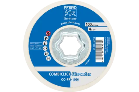 Discos de fieltro COMBICLICK CC-FR Ø 100 mm para prepulido y pulido espejo con amoladora angular 2