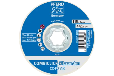COMBICLICK Filzronden CC-FR Ø 115 mm für Vor-und Hochglanzpolitur mit Winkelschleifer 3