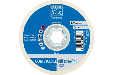 COMBICLICK felt discs CC-FR dia. 125 mm for pre-polishing and high-gloss polishing with an angle grinder 3