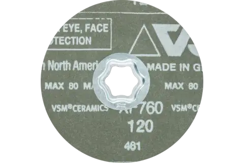 COMBICLICK ceramic oxide grain fibre disc dia. 115 mm CO120 for high stock removal on steel 3
