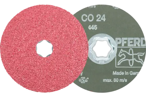 Disco in fibra granulo ceramico COMBICLICK Ø 115 mm CO24 per asportazione elevata su acciaio 1