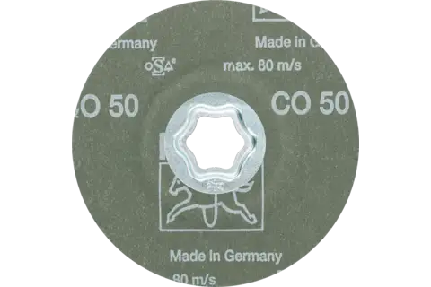 COMBICLICK ceramic oxide grain fibre disc dia. 115 mm CO50 for high stock removal on steel 3